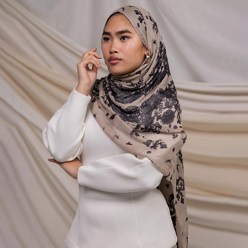1Pcs Watercolor Print Hijab Women Bohemian Soft Islam Ramadan Muslim Hijabs Foulard Femme Shawl Wrap Scarf Headscarf