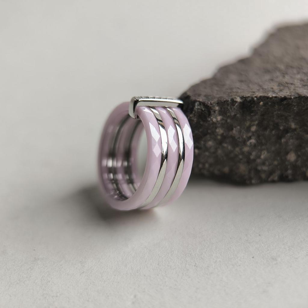 Silberring mit Keramik, Gewicht des Artikels 7,72 g (60002356)