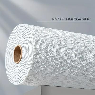 Adesivi Murali Autoadesivi in PVC Tinta Unita Ispessiti Impermeabili 3D Lino Carta da Parati per Ristrutturazione Pareti Camera da Letto e Soggiorno