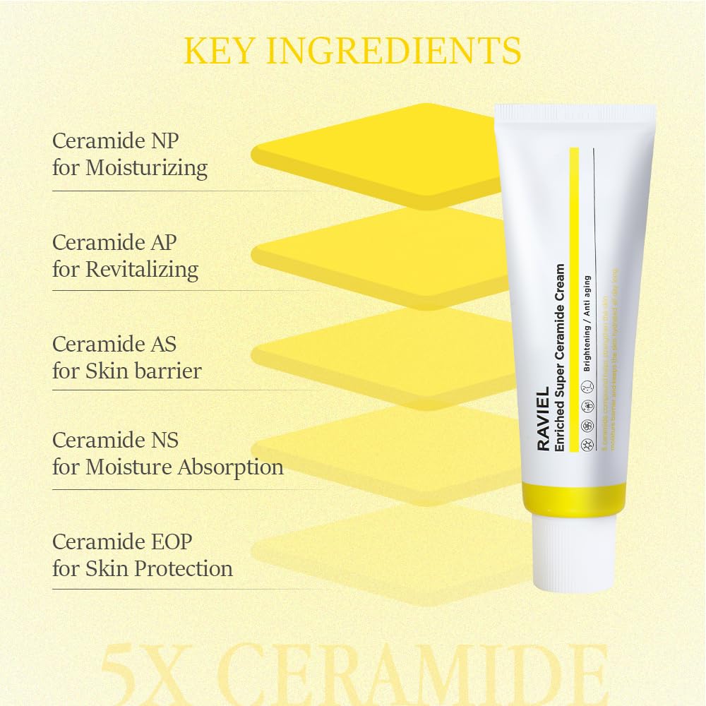Raviel [Barrier Strengthening] Combination Skin Brightening High-Moisture Enriched Super Ceramide Cream 50ml
