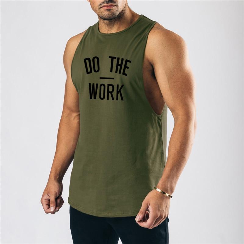 Muscleguys Summer Breathable Wide Shoulder Casual T-shirts Men's Sports Running Fitness Crew Neck Tank Tops