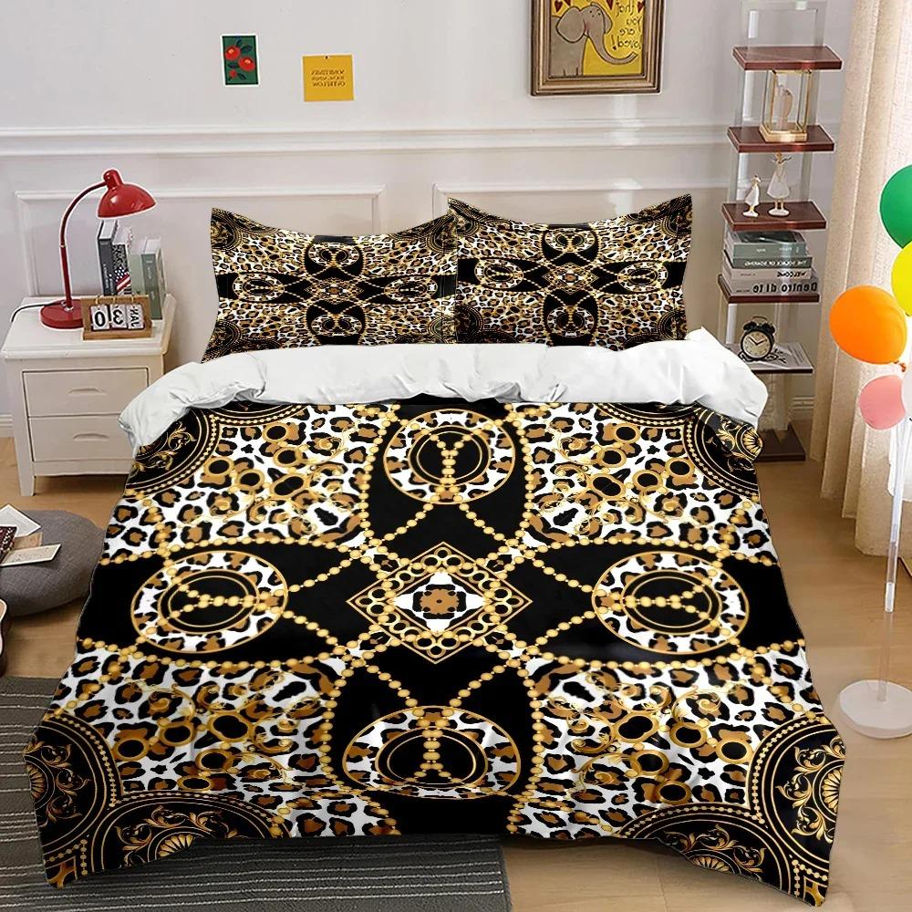 Hd Luxury Chain Belt Print Bedding Set Duvet Cover 1 Duvet Cover 2 Pillowcases Adult And Children Bedding Set Luxury For Gifts