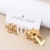 10Pcs Exaggerated Geometric Block Drop Earrings Korean Imitation Zircon Hoop Earrings Set Elegant Women's Daily Party Zircon