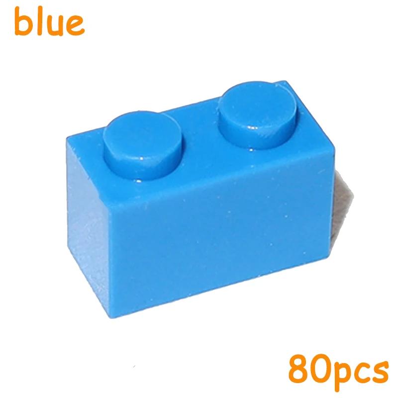 Non-Toxic 80Pcs 3004 3065 1X2 Bricks Dots Thick Moc Assemble Particles 1*2 Building Blocks Diy Educational Creative Toy For Kids