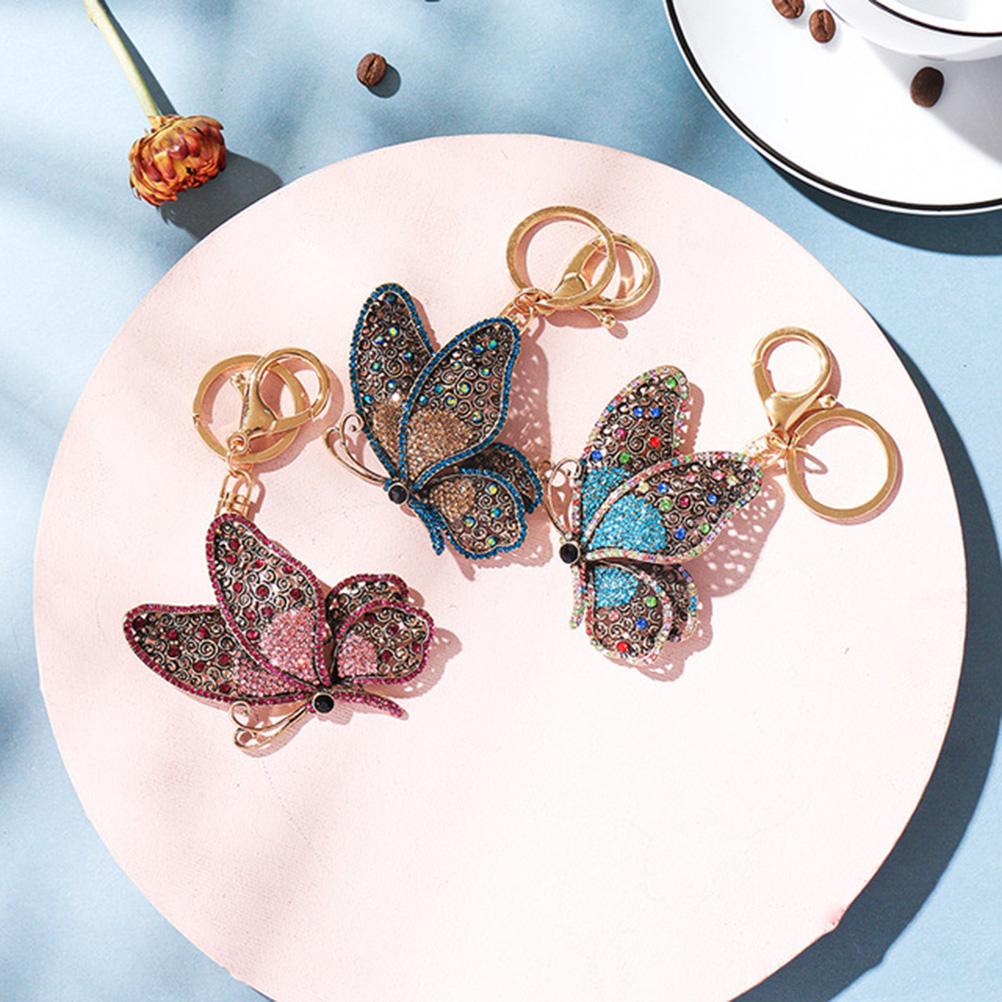DIY Butterfly Rhinestone Painting Keychain Rhinestone Painting Special Shaped Butterfly Keychain Christmas Gifts for