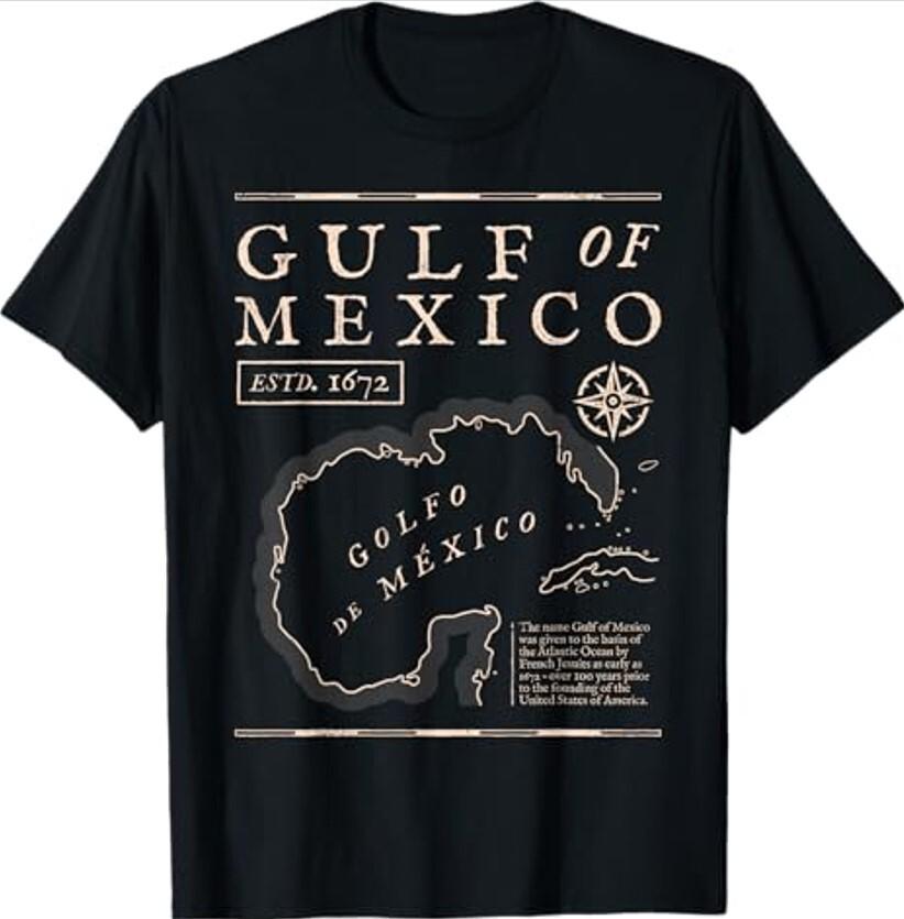 Gulf of Mexico 1672 Historic Map T-Shirt, Unisex T-Shirt Unisex T-Shirt XL