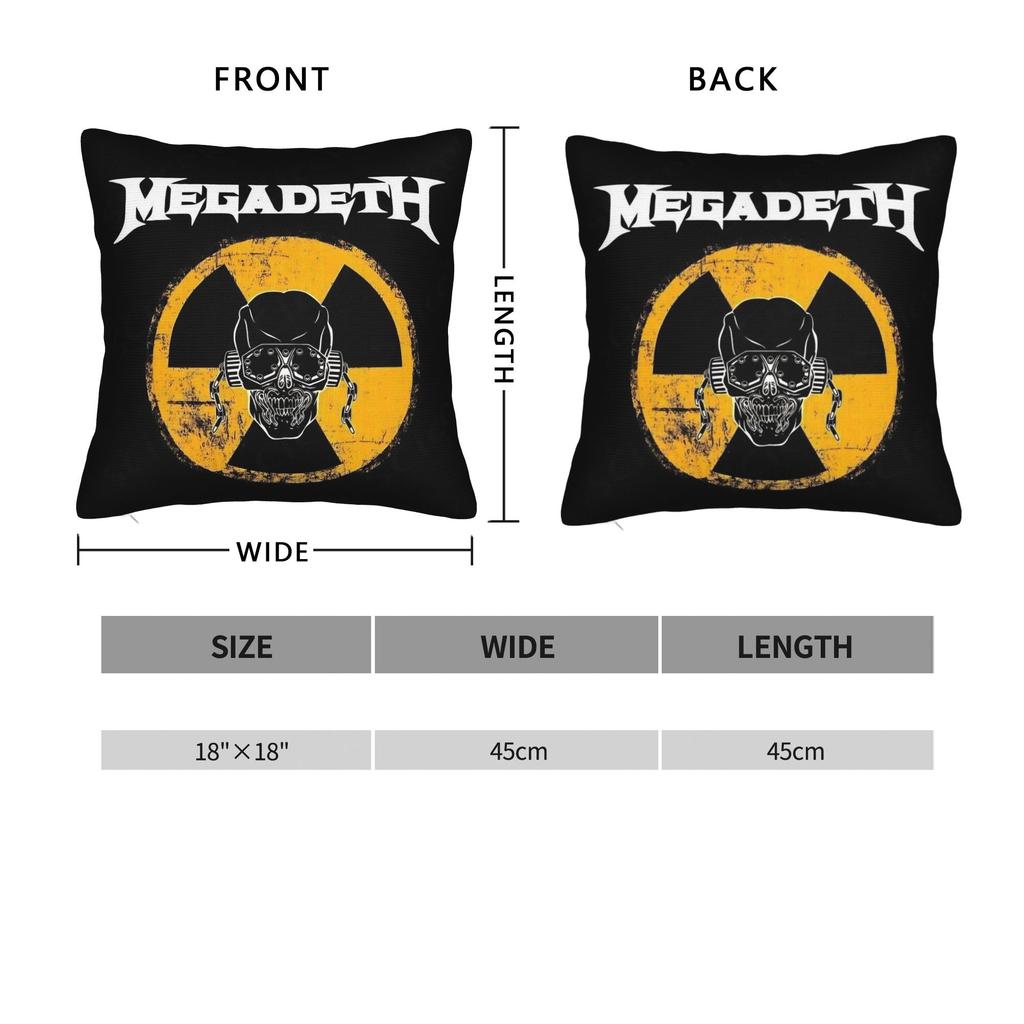 M-Megadethed Band Pillow Case Vintage Pillow Cover Soft Pillowcases For Couch Sofa Bedroom