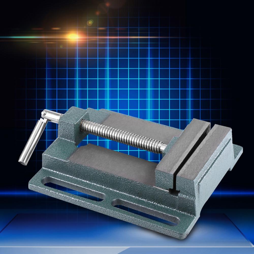Cast Iron Drill Press Vice Multi-Groove Vice Jaw Pads Bench Clamp Vise Drilling