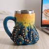 3D Devil Octopus Beer Mug with Tentacle Handle Gothic Cthulhu Pirate Drinkware Night Medieval Fantasy Gift