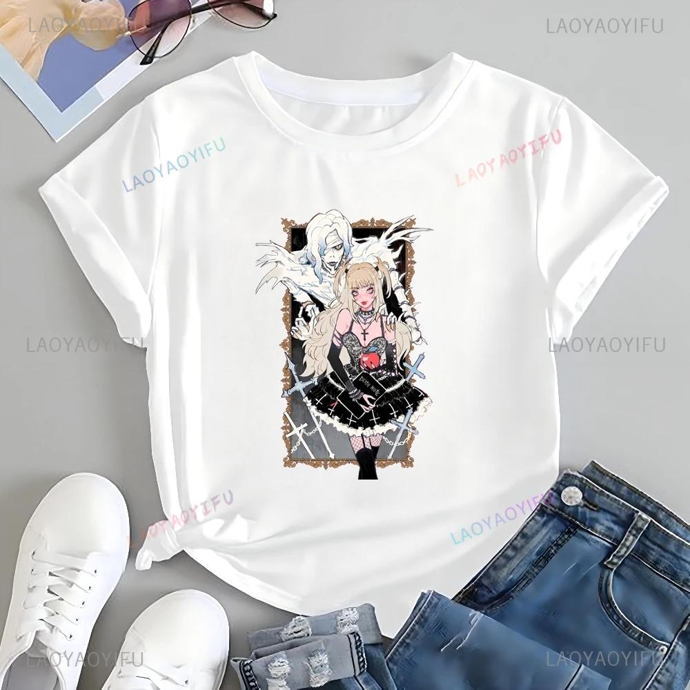 Japanese Anime Death Note Printed T-shirt Top Death Note Unisex Trend Harajuku Short Sleeve Unisex Shirt Graphic Large T-shirt