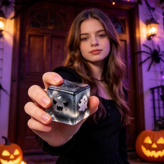 Stresswürfel Fidget Spielzeug Halloween Spielzeug, Geist Kürbis Augapfel Quetsch Partygeschenke Angstlinderung Sensorisch