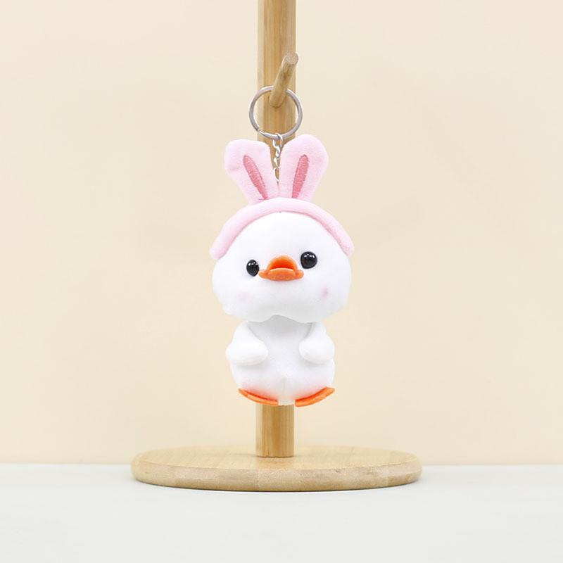 Entzückender Plüsch-Enten-Schlüsselanhänger Niedliches Gelbes Weißes Rosa Entenküken Plüschtier Accessoire