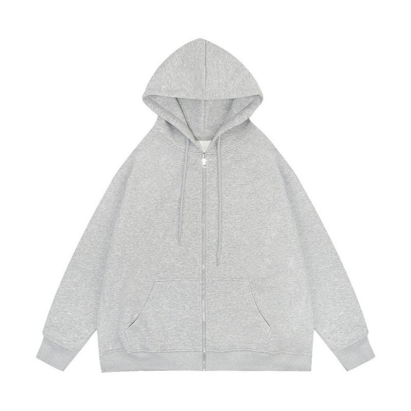 Men's Solid Color Full Zip Hoodie Sweatshirt