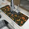 Sink Drain Pad Oil Absorption Splash-proof Drain Easy To Clean Easy Installation Sink Splash Pad Kitchen Supplies