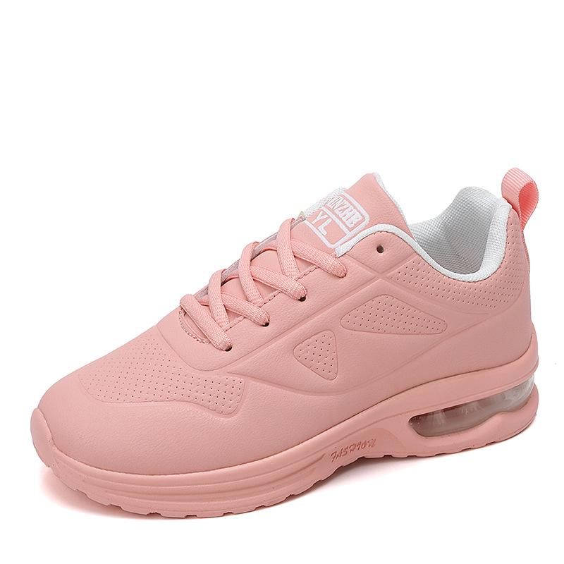 Baskets en Cuir Roses pour Femmes Baskets de Sport à Coussin d'Air pour Femmes Baskets Respirantes Légères pour Femme Chaussures Décontractées Tennis pour Dames