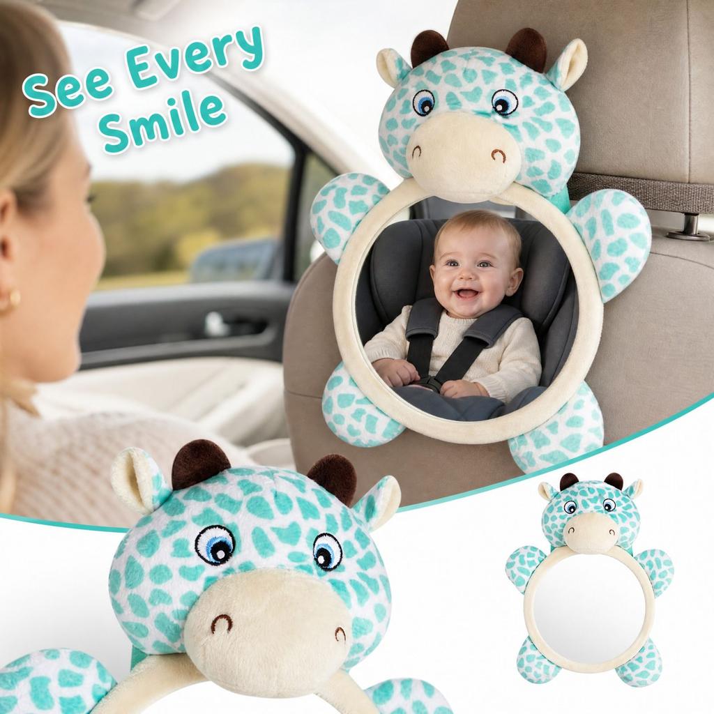 Baby Car Mirror for Rear-Facing Infant - Car Backseat Observation Mirror