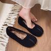 Flat bottom fluffy shoes women wear versatile Internet celebrity cotton ladyshoes flat heel sheep curly wool velvet 2025 new Doudou shoes