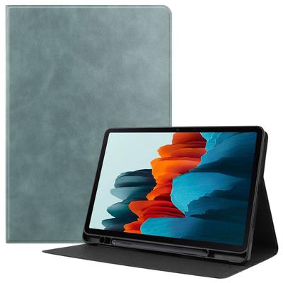 Compatible with Samsung TAB S7 2020 T870/T875 Solid Color Leather Grain Stand TPU Pen Slot Type Shockproof Protective Cover