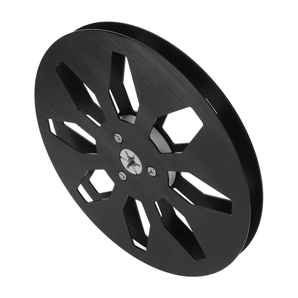 1 4 7 Zoll Leere Bandspule 8 Loch Aluminiumlegierung Universal Öffnung Maschinenteil Open Reel Aufwickelspule Schwarz