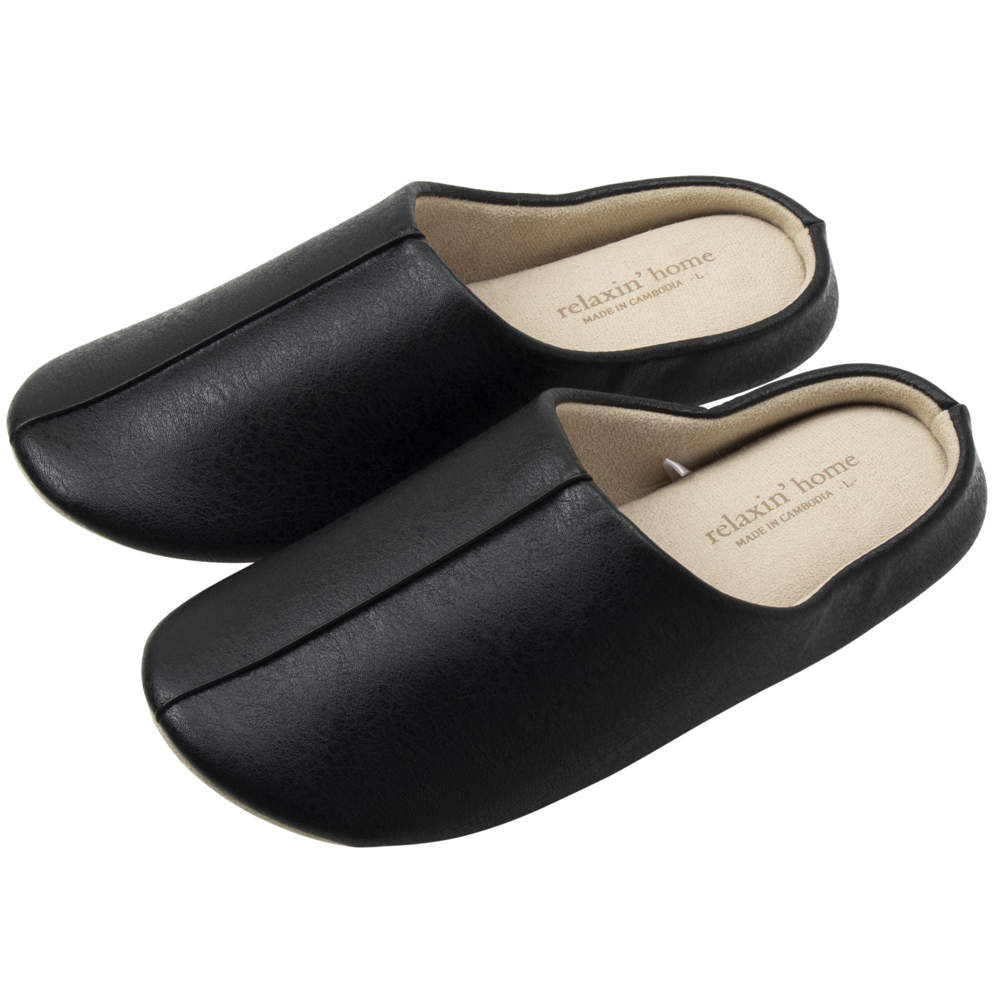 

Тапочки Nippon, комнатные туфли из искусственной кожи для туалета в помещении, для гостей, мужские и женские, мягкие, удобные туфли, черные 300542 relaxin home 24-27 см