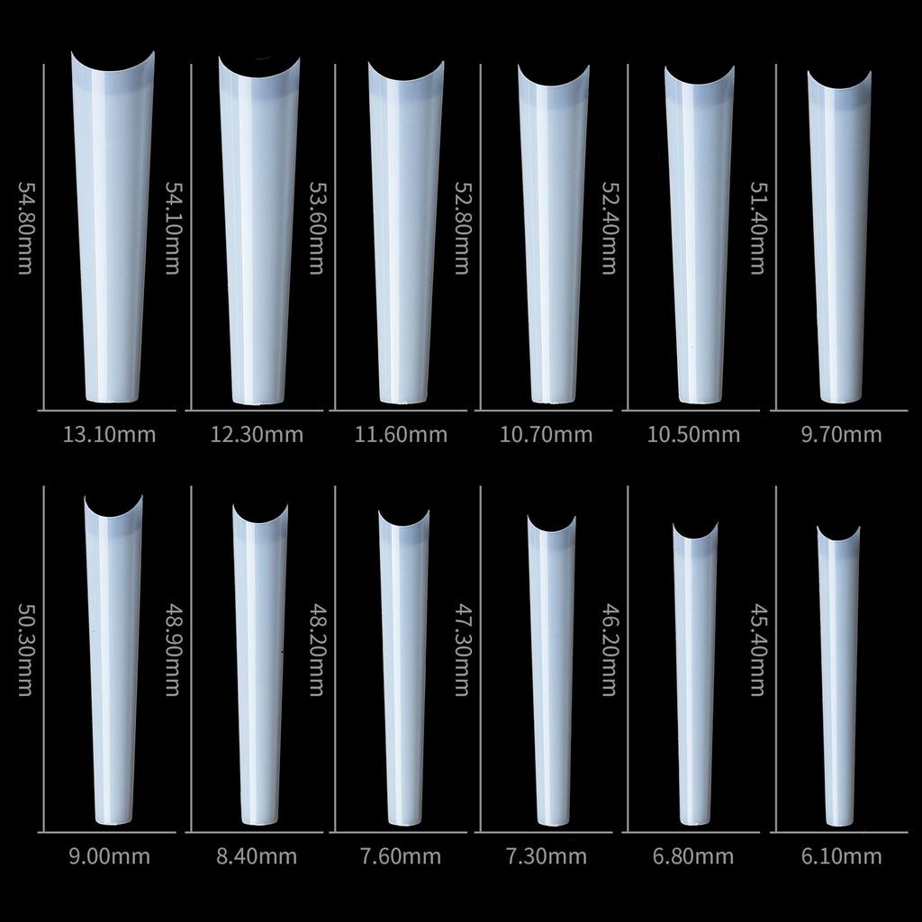 Xxl Denim Nail Piece Europeu e Americano Francês Unha Postiça Cor Natural 504 Peças Ensacada Nail Piece