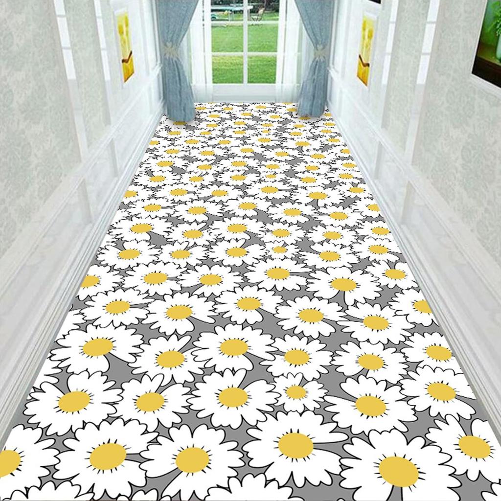 Tappeto Runner Floreale Modello Margherita Tappeto per Corridoio Interno Arredo Casa Quotidiano Tappetino Morbido Antiscivolo Tappeto a Scacchi per Camera da Letto