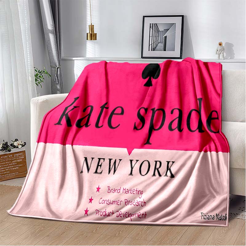 2026 New Fashion K-Kate-Spade Printed Blanket Sofa Bed Bedroom Living Room Portable Warm Extra Large Picnic Soft Blanket Stay