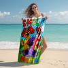 Personalized Customized Proof Beach Towel with Smiling Critters Pattern - Soft, Absorbent,quick-drying,perfect Swimming,camping&bathing