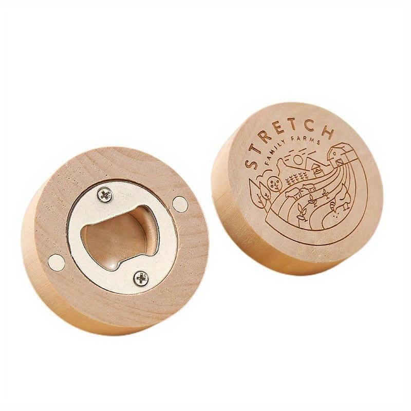 2pcs Personalized Wedding Favor Engraved Wooden Wedding Fridge Magnet Beer Bottle Opener Wedding Guest Souvenir Gift