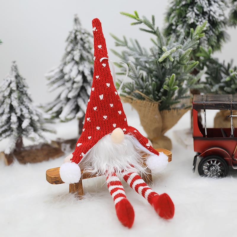 LED-Lit Knitted Forest Elf Christmas Tree Ornament