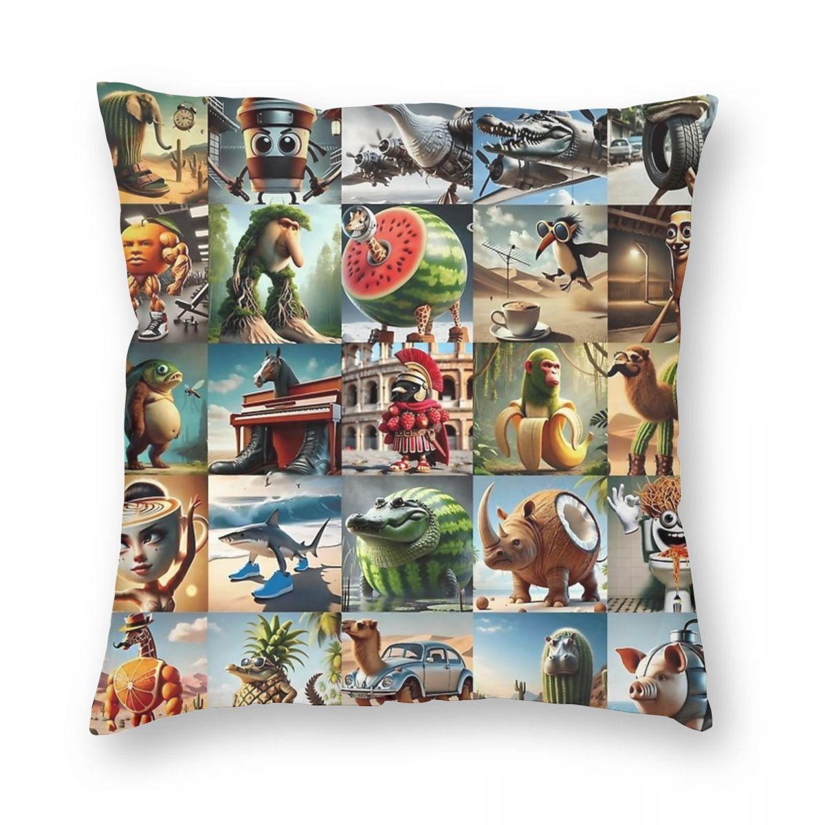 Bobrito Bandito Italian Brainrot Pillowcase Printed Polyester Cushion Cover Decoration Throw Pillow Case Cover Home Square 30cmx30cm