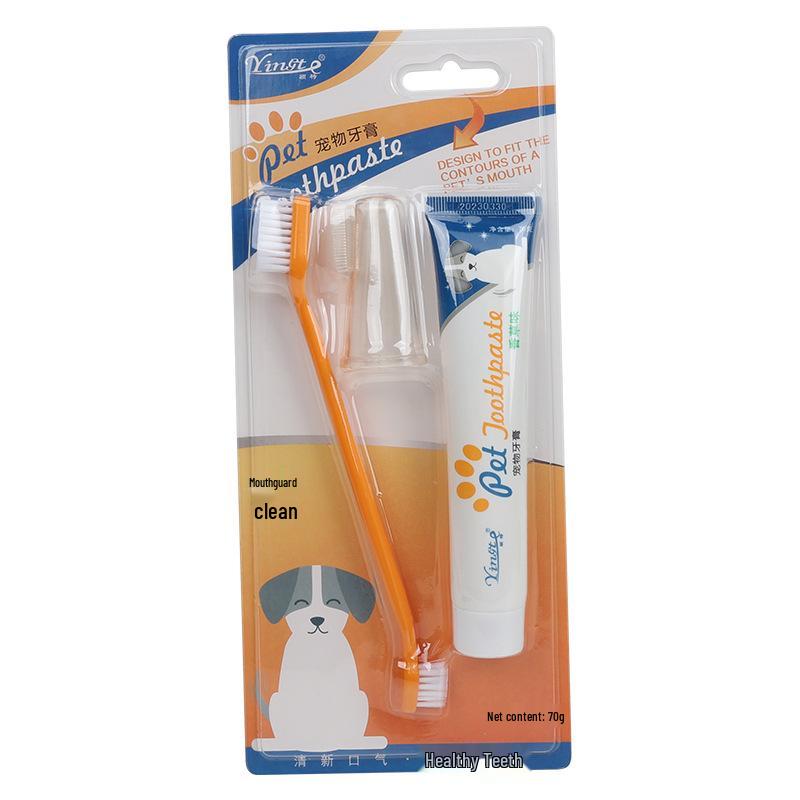 Disposable Pet Toothbrush & Toothpaste Set for Dogs, Cats & Kittens