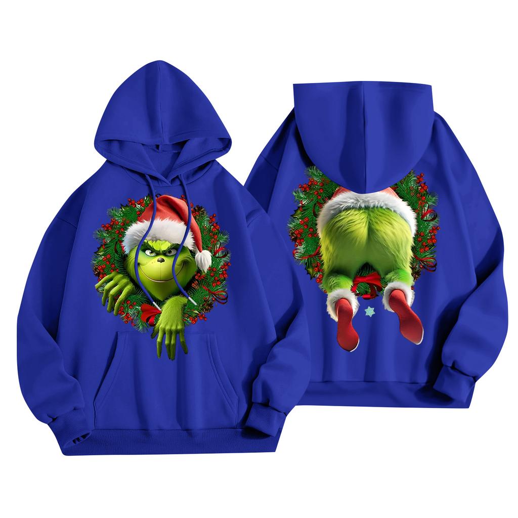 Women's Casual Fashion Christmas Printed Letters Casual Hooded Sweatshirt With Pockets