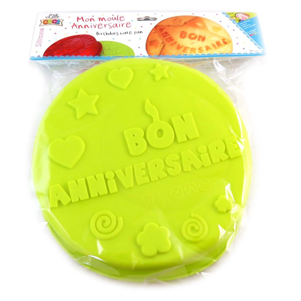 Les Trésors De Lily [Q0353] - Moule silicone 'Bon Anniversaire' vert - 26 cm