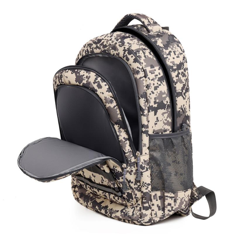 Outdoor Backpack Men's High Texture Large Capacity Camouflage Travel Sports Mountaineering Backpack Middle School Student School Bag