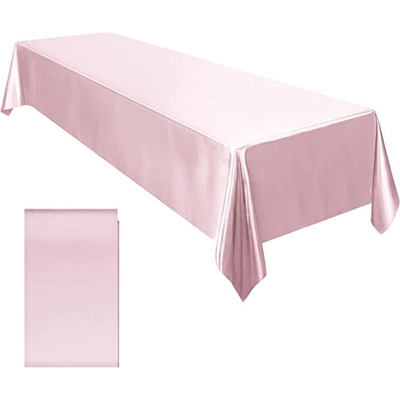 Rectangle Wedding Satin Tablecloth Light Luxury Cotton and Linen Satin Tablecloth Wedding Table Cloth Banquet Decor 147x260cm