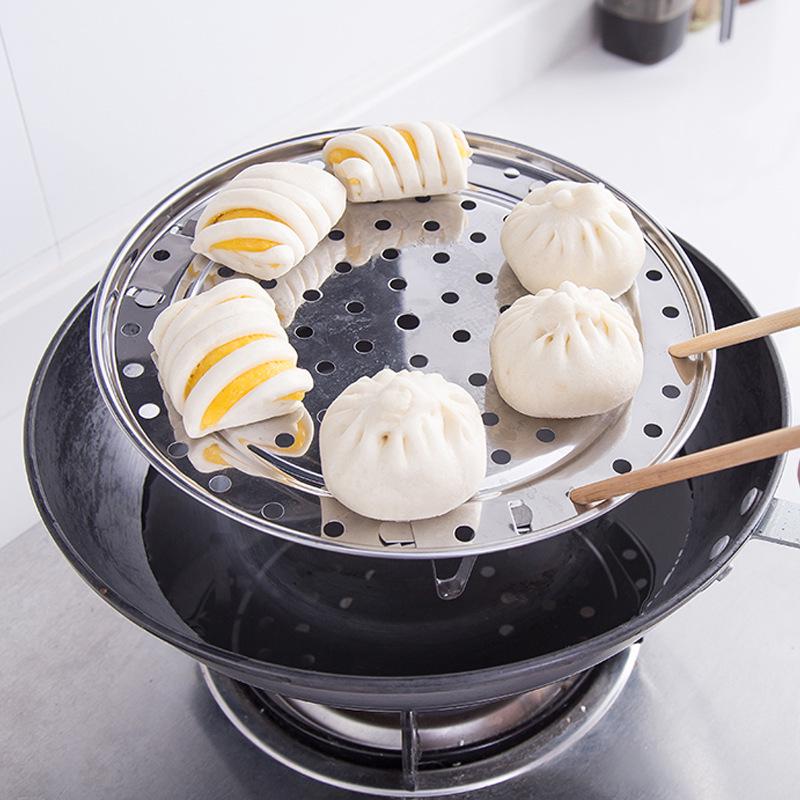 Stainless Steel Multi-Purpose Perforated Steaming Rack with Feet for Dumplings and Rice