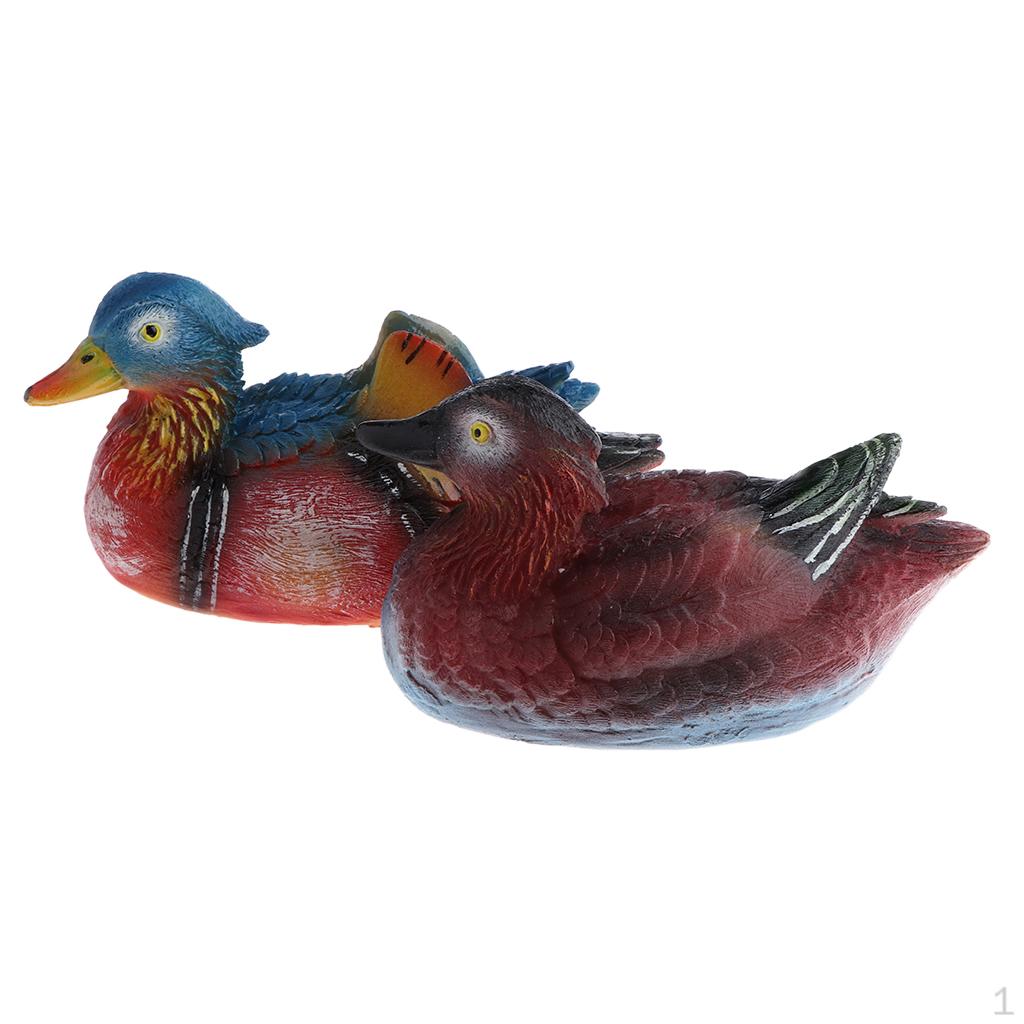 Мандариновая утка - Набор из 2 смоляных статуэток животных, поделки-фигурки, украшение для двора, 16x9x9cm