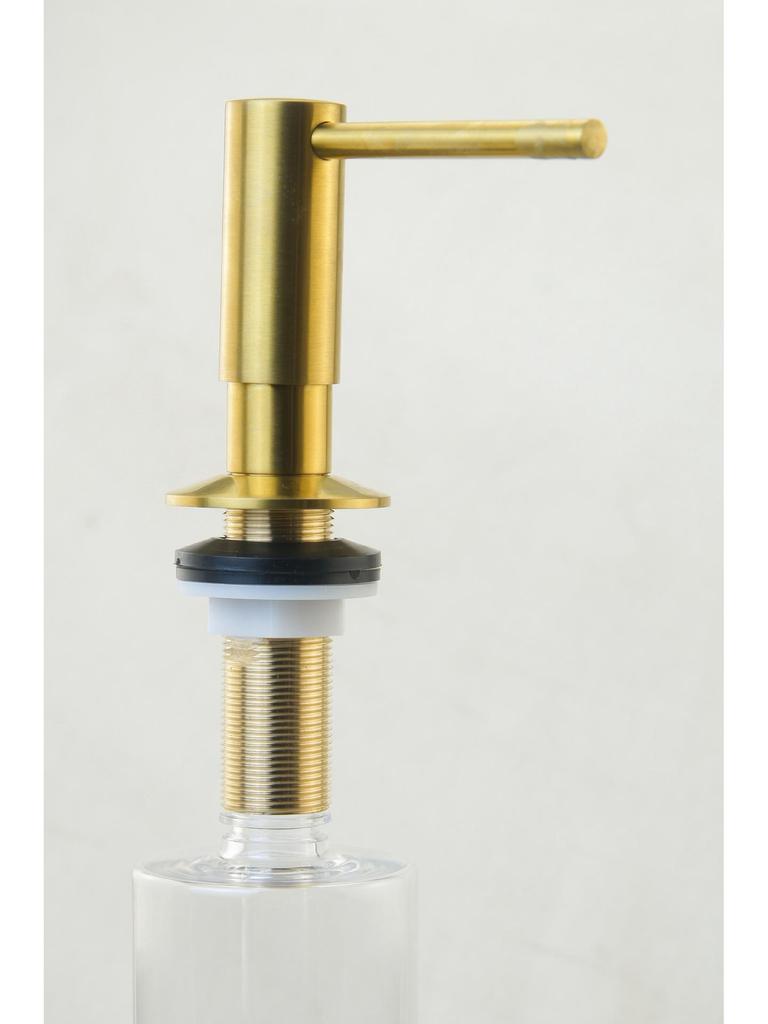 Matte Black Kitchen Sink Soap Dispenser, Press-Type, 500ml Capacity, Brass-Plated Threaded Tube
