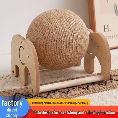 Vertical Cat Scratching Post with Durable Ball - Debris-Free, Large Claw Sharpener, Self-Amusement Toy