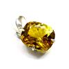 Natural 24.17Ct Yellow Sapphire Cushion Cut 925 Sterling Silver Gemstone Pendant