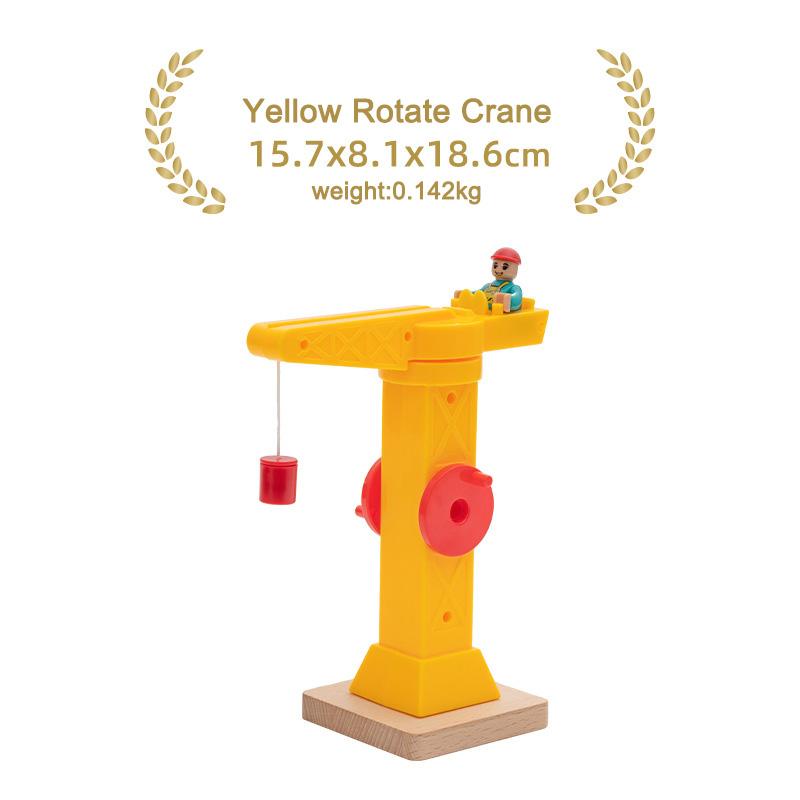 Wooden Track Accessories All Kinds Construction Tower Crane Toys Magnetic Building Compatible with All Brands Wooden Track Toys