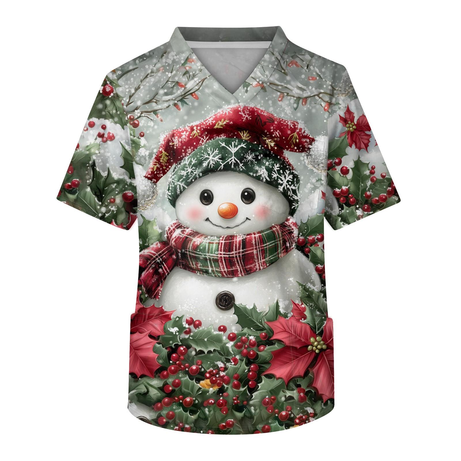 

Мужской топ с коротким рукавом, V-образным вырезом, рождественским принтом и нагрудным карманом XXXXXL красный