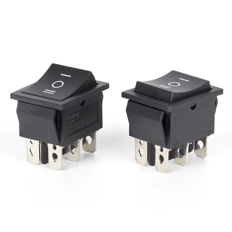 

2PCS Rocker Switch 6 Pins 3 Position ON/Off/ON AC 20A/125V 16A/250V DPDT Car Boat Black Switch