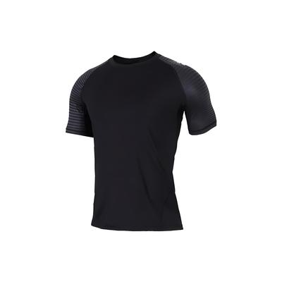 Solid Color Logo Print Fitness Sports Tight Running Quick-Dry Breathable Moisture-Wicking Round Neck Pullover Short Sleeve T-Shirt CF7243
