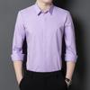 Men's Business Shirt Large Size Solid Color Overalls Long Sleeve Shirt