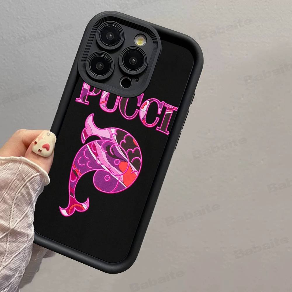 

E-Emilio Logo Pucci Silicone Soft Phone Case For IPhone 17 16 14 13 12 11 15 Pro Max Plus Air Cover iPhone 17 Pro