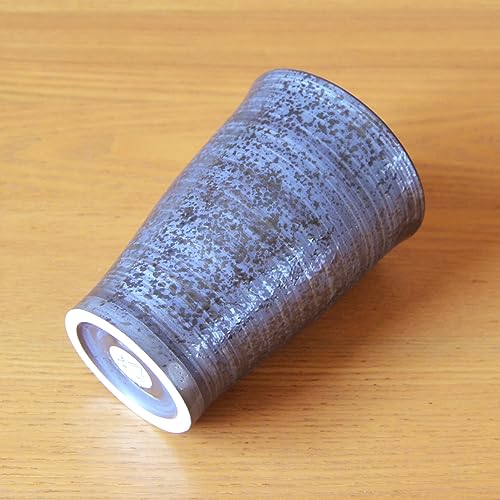 Retirement Gift: Double-walled, hollow beer glass. A perfect retirement gift. Arita ware silver "Kipo" beer cup. Comes in a wooden box with a Fujin de