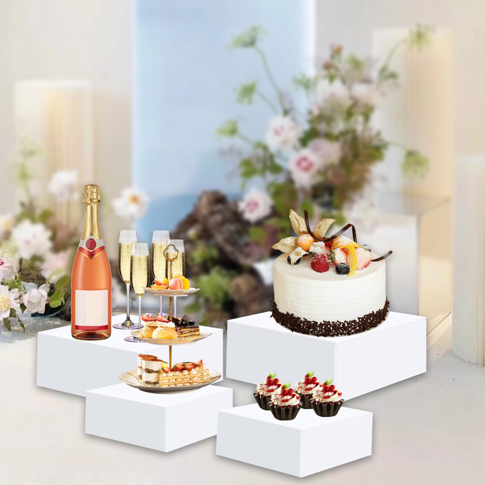 

4 шт. акриловые подставки для тортов, витрины для магазинов сладостей и десертов белый