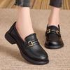 Popular versatile platform soft leather loafers women's 2025 spring and autumn British style small leather shoes black one-pedal single shoes